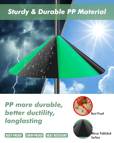 Squirrel Baffle for Bird Feeder Pole, 19” Oversized Squirrel Guard Baffle,Bird Feeder for Outdoors Protector, Pack of 1, Black Green