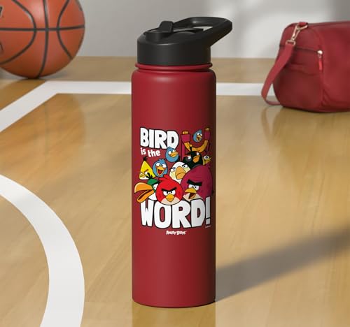 Angry Birds Group Bird is the Word Stainless Steel Insulated Water Bottle - color: Red
