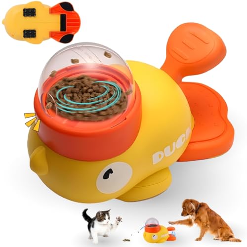 Duck Dog Treat Dispenser, Interactive Puzzle Toy, Slow Feeder Dog Bowls