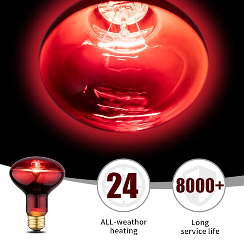 Reptile Heat Lamp Bulb, 100W Infrared Heat Light Bulbs, Red Basking Spot Lightbulb for Snake, Tortoise, Bearded Dragon, Lizard, Chicks, Turtle, Chickens, Pets - 2 Pack - size: Red