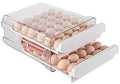 Sooyee Egg Holder for Fridge, Clear, 2 Drawers 60 Eggs | Eggs Organizer for Refrigerator,Space-Saving Egg Container, Clear Acrliy 2-Tier Egg Tray Storage for Kitchen - size: 60 Capacity