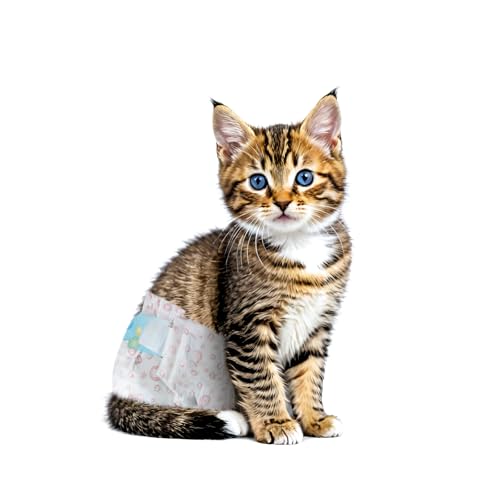 Disposable Cat Diapers, 40 Count – Perfect for Both Male and Female Cats, for Elderly, (XS) Incontinent, or Post-Surgery Cats and Dog – Leak-Proof, Super Absorbent & Hypoallergenic Pet Diapers - size: XS