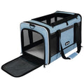 GAPZER Cat Carrier 18 x 11 x 11 Top Loading Soft Pet Travel Bag Over 15lbs | Portable Small Dog Puppy Car Travel Crate 10 lbs, Chihuahua Kennel Carry Case, Kitty Cloth Cage Medium Cat Under 25 lbs Blue - color: Blue