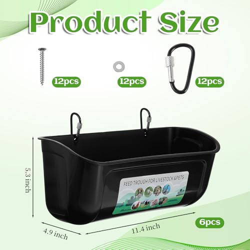 MAQUITA 6 PCS Hanging Chicken Feeder Trough for Goat Sheep Deer Poultry Duck Chicken Fence Feeder Livestock Feeding Container Goats Supplies Feeders Waterer Bucket