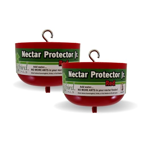 Songbird Essentials Nectar Protector Junior, Bird Feeder Protection, Red (2-Pack)