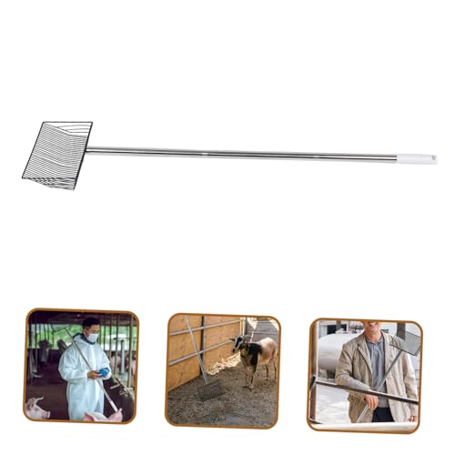 Coop Chicken Scooper Handle Metal Litter Scoop for Waste Removal Goat Stalls and Cattle Pens Agricultural Cleaning Tool for Easy Sifting and Manure Management
