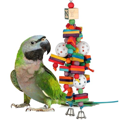 Super Bird Creations SB451 Wally's Wonder Bird Toy - Satisfy Chewing & Foraging Instincts for Ringnecks Medium Conures Parrots - Engaging Physical Exercises for your Birds - Ideal for Medium Bird Size
