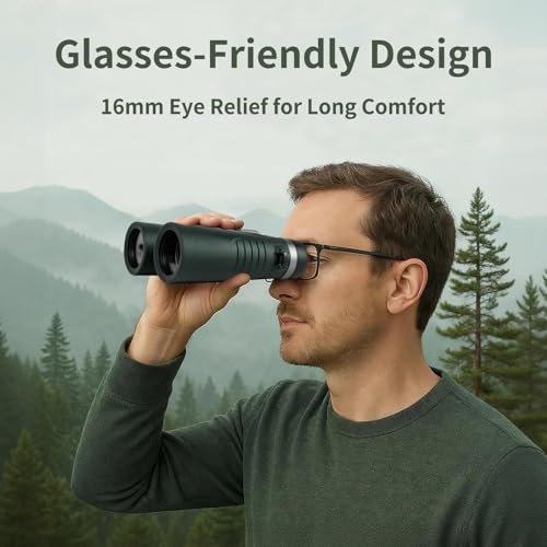 WOLFHUNT 12x42 10x42 Optics Binoculars, IPX7 High Power Bino, BAK-4 Prism FMC Lens, Waterproof, Nitrogen-Filled Fogproof Binoculars for Bird Watching, Hunting, Travel (OD Green, 12x) - color: OD Green, size: 12x