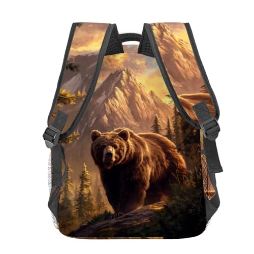 Mountain Bear Backpack Travel Backpacks Laptop Rucksack,School Bookbag for Women Kids Boys Girls,Wilderness Animal Back Pack Accessories Bags,Ideal Gifts for Work, Outdoor Adventures - color: Color58