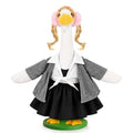 Bolsome Back to School Porch Goose Outfits School Uniform Dress with Pigtails Fits 23" Cement Plastic Goose Statue for Outdoor Garden Lawn Yard Patio Decor
