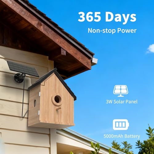 Birdhouses for Outside with Camera Solar Powered Perfect Birdwatching Gift | Smart Bird Feeder for Outdoors, 2K HD Live Video, Nesting Box with Motion Detection, Weatherproof, Bird Lover Gifts