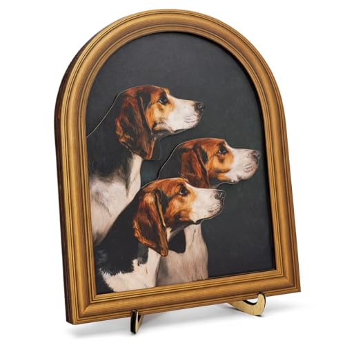 Vintage Hunting Dog Wall Art Sign for Farmhouse Decor, Classic Hound Portrait Wall Decor, 8x10 Inch - color: Dog-3