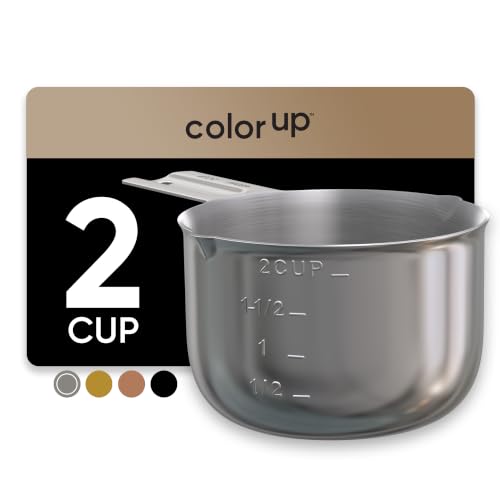 Color Up 2 Cup Measuring Cup, 480ml Stainless Steel Metal, Easy-Pour Spouts, Engraved Markings, Flat Base, Dishwasher Safe, for Dry and Liquid Ingredients - size: 2 Cup (480 ml) Chrome