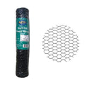 PVC Hexagonal Poultry Netting Chicken Wire 24" x25' x 1" Mesh 20GA Black - size: 24"x25'-1" 20GA