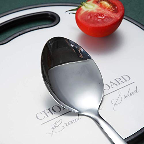 Cooking Spoon, Berglander Stainless Steel Solid Serving, Basting Spoon For Cooking, Kitchen Non-Stick And Heat Resistant, Dishwasher Safe, Easy to Clean - size: C. Solid Spoon