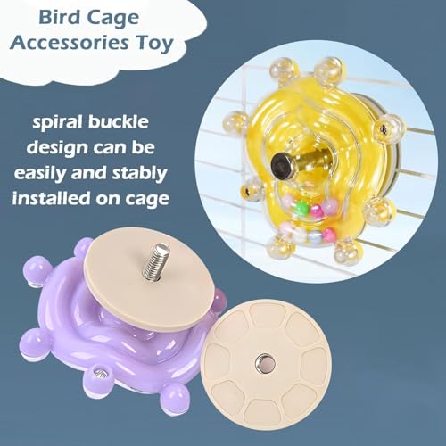 1pc Bird Toys for Parakeets, Colorful Spinner Wheel (Rondom Color) | Interactive Enrichment Toy Create Soft Rustling Sounds When Spinning, Safe for Chewing to Meet Birds' Gnawing Instincts - style: 1pc