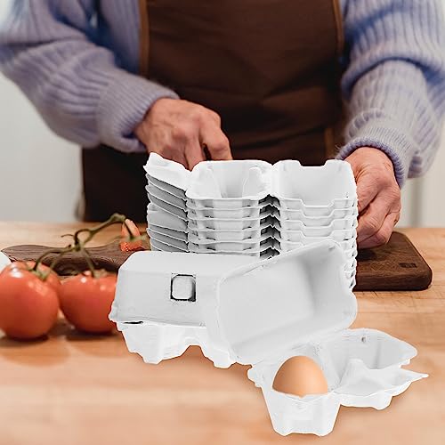 2 Count Egg Carton: Small Paper Cartons for Fresh Eggs - Empty Cardboard Crates for Farmers Market, Easter Crafts and Fridge Storage (White, 24 Pcs)
