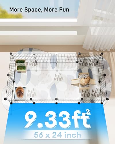 BUCATSTATE 12 Panels Guinea Pig Playpen, Rabbit Playpen Indoor, 56" L x 24" W x 12" H Small Animal Playpen with Door for Guinea Pigs, Bunny, Hedgehogs, Chinchillas - style: 12 Panels-56"x24"x12" (LxWxH)