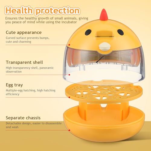 HANABASS Small Egg Incubator with Automatic Temperature and Humidity Control Portable Bird Incubator for Quail Chicken Parrots Ideal for Home and Farm Hatching