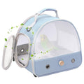 Bird Carrier, Portable Small Bird Parrot Parakeet Carrier with Standing Perch and Soft Mat, Side Access Window Collapsible - color: Blue