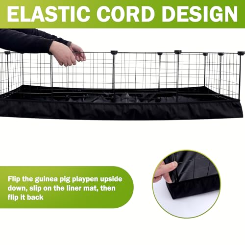 DZWLKJ Guinea Pig Cage Liner,Tarp Bottom Waterproof and Washable Base,Elastic Cord, Also for Rabbits, Bunny, Chinchesillas, Hedgehog, Ferrets and Other Small Animals(24x48 inches)