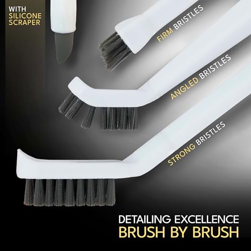 Grout Cleaning Brushes Set (3 Pcs) Deep Cleaner Multi-Purpose Stiff Bristle Brush, Cleaning Toothbrush for Cleaning Corners, Spaces, Tile, Shower, Window & Door Track, Floor, Juicers and Tight Spaces - color: 3-in-1 Cleaning Brush Set