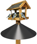 Queension Metal Squirrel Baffle for 4x4 Post, Squirrel Guard, Round, 1 Pack | Squirrel Proof Bird Feeders Baffle for Bird Feeder Poles, Squirrel Guard for Bird House Pole - style: 1 Pack