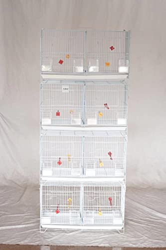 Lot of 4 Stackable Breeding Bird Cage for Canary Finch Small Birds (Black)