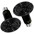 Simple Deluxe 100W Ceramic Heat Emitter Reptile Heat Lamp Bulb No Light Emitting Brooder Coop Heater for Amphibian Pet & Incubating Chicken, 2 Pack Black - size: 2 Pack, style: Black