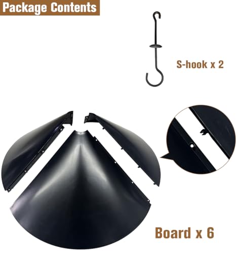 Squirrel Baffle for Bird Feeder Pole, Outside Hanging Mount Bird House Guard for Outdoor Shepherd’s Hook,19 Inch Diameter, 2 Packs - size: Hang mount-2