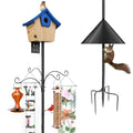 Bird Feeder Pole, 108-Inch Adjustable Squirrel Proof Bird Feeder Pole (Black) with 4 Sheep Hooks. for Outdoor Use (House Not Included)