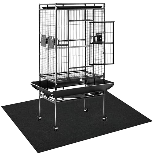 Large Bird Cage Mat, 35x47 Inch Under Pet Cage Mat for Bird Cages, Dog Crate Mat Liner, Reptile Aquariums, Waterproof Felt Liner with Non-Slip Backing for Kennel Training, Floor Protector - size: 35x47 Inch