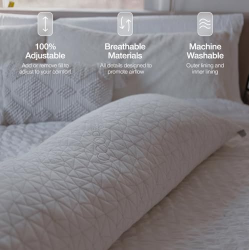 Coop Home Goods Original Adjustable Body Pillow, 20x54 Long Pillow for Back, Shoulder, Hip and Knee Support, Side Sleeper Body Pillows for Adults with Memory Foam & Washable Cover - size: Body Pillow