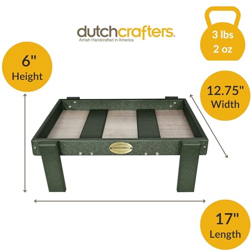 DutchCrafters Amish American Made Platform Bird Feeder, Free Standing Ground Bird Feeders for Outdoors, Feeder for Wild Birds, Chicken, Squirrel, Gift for Birdwatchers (Turf Green with Reinforcement) - color: Turf Green with Reinforcement