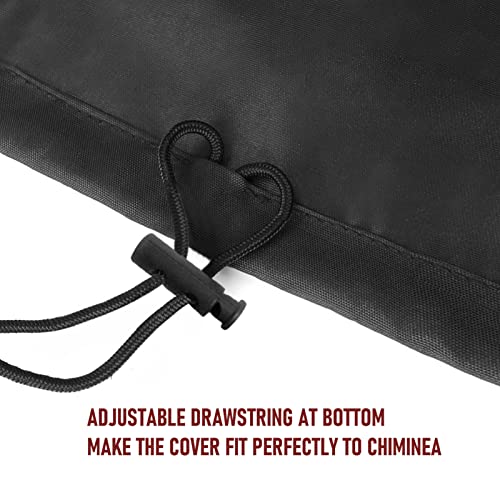 Chiminea Cover Outdoor Waterproof Chiminea Fire Pit Cover Heavy Duty Durable Chiminea Protection Cover with Drawstring Black (Black, 22D x 44H in) - color: Black, size: 22D x 44H in