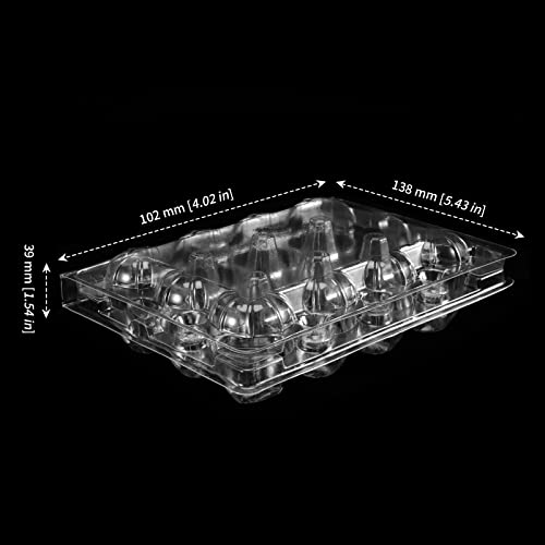 MANCHAP 150 Pack 12 Grids Plastic Quail Egg Carton Bulk, Clear Holders, Small Trays Stackable Storage Dispenser Case for Pigeon Eggs