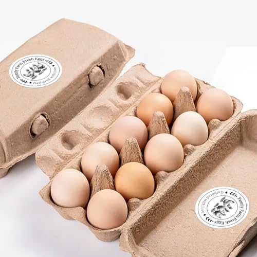 320 Pcs Egg Carton Labels, 2 Inch Round Family Farm Fresh Egg Sticker PET Adhesive Egg Packaging Sticker for Box Container Carton Farm Supplies - color: Gathered With Love