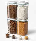Dog Food Storage Container with 130ml Scoop – 4L/4.2qt Airtight Dog Food Container for Kibble & Treats, BPA-Free Cat Food Storage Container, Stackable Pop Lid Plastic Container with Lid (4.2Qt*4) - color: 4.2Qt*4
