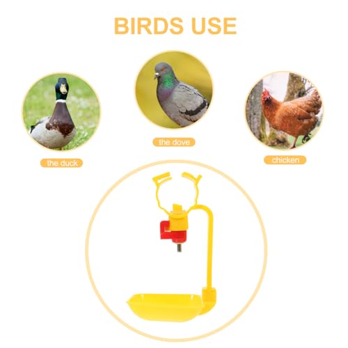 10PCS Chicken Water Cups Dispenser Set Sturdy Poultry Drinking Cups Easy to Install Suitable for Backyard Chickens Adjustable Height and Steel Ball Design