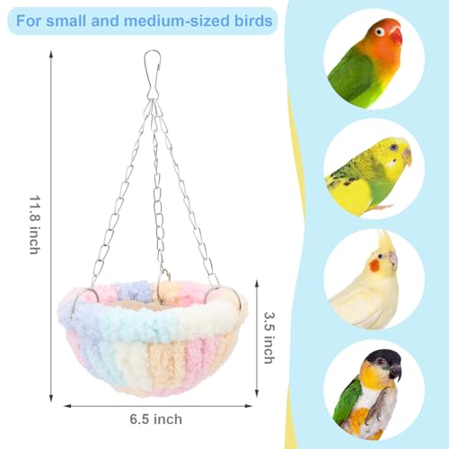 Wontee Bird Nest Bed Parrot Hanging Swing Hammock Bird Cage House for Budgies Parakeets Cockatiels Lovebirds Conures (Multi-Colored) - color: Multi-colored