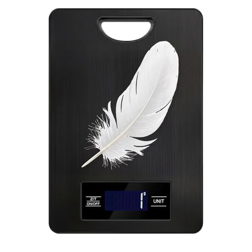 Food Scale, Digital Kitchen Scale with Hanging Loop, 11lb Baking Scale | 1g Accuracy, g/oz,etc.5 Unit Conversion, Tare Function, Fingerprint-Resistant Steel, Suitable for Cooking, Baking ,Meal Prep - color: Black