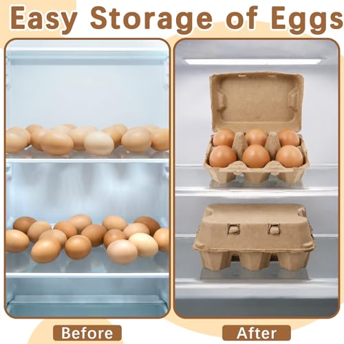 Large Egg Cartons 6 Count, 50 Pack Cardboard Egg Cartons Cheap Bulk, Reusable Paper Egg Holder for Supermarkets Kitchen - size: 2x3