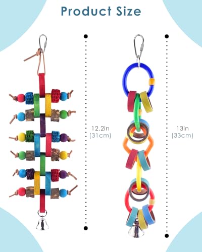 Bissap 2 PCS Bird Chew Toys, Multicolored Bagel Cascade Bird Parrot Toy Biting Paper Cardboard Olympic Rings Conures Toys for Amazon Cockatiels Cockatoos Macaws and Similar Sized Pet Birds - size: 2 PCS