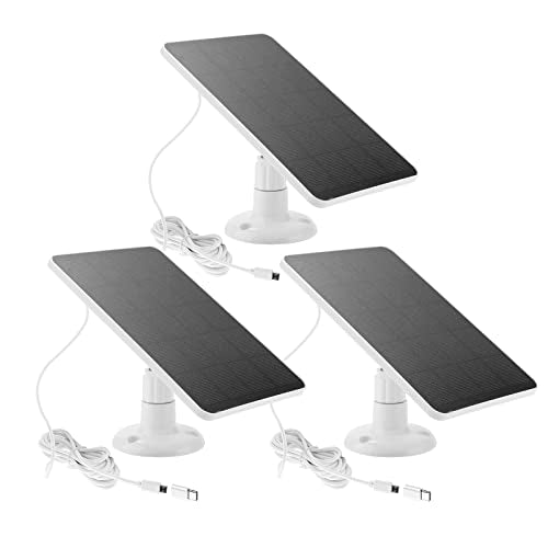 3 Pack Solar Panel Camera Charger Fit for Arlo Essential Spotlight, Essential 2K 2nd gen/XL Spotlight 2K 2nd gen Camera, Ring Spotlight Cam Plus/Spotlight Pro 5V 7W Solar Panel Fast Charging Cable - size: 3 Pack