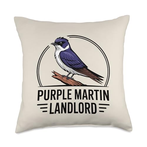Purple Martin Landlord Purple Martin Birds Lover Adult Kids Throw Pillow - size: 18x18