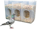 Automatic Pigeon Bird Feeder Water, Plastic Feeder Water Dispenser Drinkers for Cage, No Mess Hanging Parrot Food Feeding, Cage Accessories for Parakeet Quail Bird Chicken (3 Hole-Hook) - size: 3 Hole - Hook