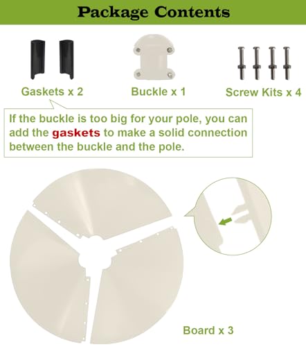 19 Inch Wide Squirrel Baffle for Bird Feeder Pole, Outside Pole Mount Stopper & Bird House Guard for Outdoor Shepherd’s Hook, Beige, 1 Pack - color: Beige