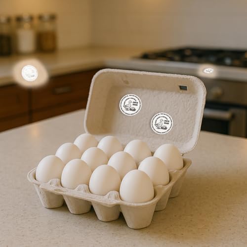 320 Pcs Duck Egg Laid on Stickers, 2 Inch Retro Round Farm Fresh Eggs Sticker Round Eggs Stickers PET Adhesive Egg Packaging Sticker for Box Container Carton Farm Supplies - color: Duck Eggs