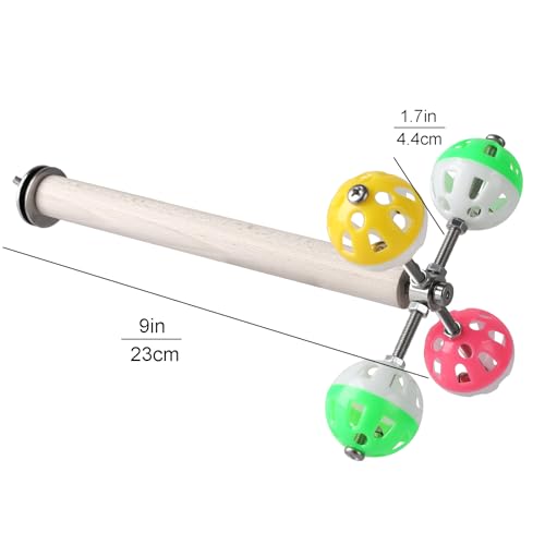 Teniinet Stand Perch Toy with Rotating Balls for Birds, 1Pcs | For Birds, Parakeets, Budgies, Cockatiels, Parrots, Budgerigars, Conures, Parrotlets, Ringnecks, Lovebirds