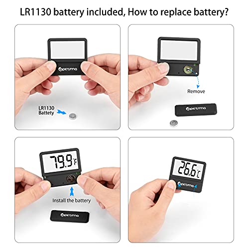 capetsma Aquarium Thermometer Digital Fish Tank Thermometer Accurate Reptile Thermometer Temperature Gauge with Large LCD Screen